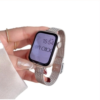 Apple Watch mágneses fém szíja – vékony női modell, motívum búzaszem