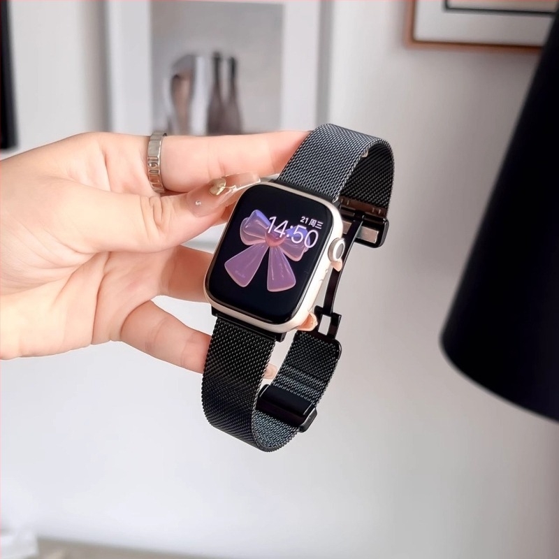 Apple Watch mágneses fém szíja – vékony női modell, motívum búzaszem