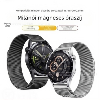Milánói Milanese mágneses rozsdamentes acél óraszíj Huawei Watch GT5/Watch5, 18mm-22mm