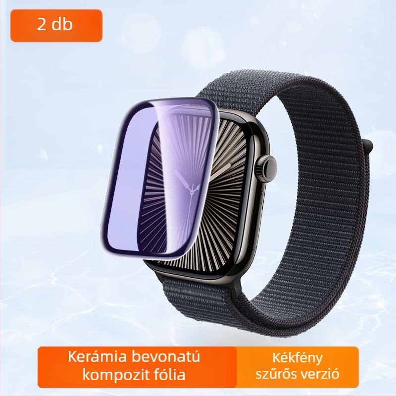 Apple Watch Series S7/S8/S9/S10 elülső kijelzővédő fólia – hidrogel, esés elleni védelem