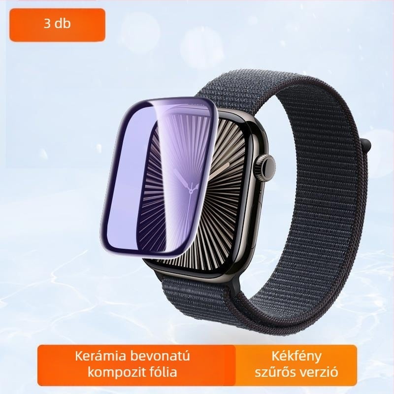 Apple Watch Series S7/S8/S9/S10 elülső kijelzővédő fólia – hidrogel, esés elleni védelem
