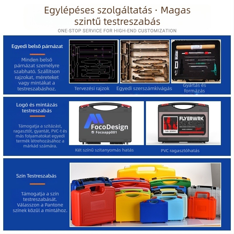 Műanyag szerszámkoffer – Többcélú PP műanyag, elektromos szerelőknek, hordozható tároló megoldás, vízálló és nedvességálló