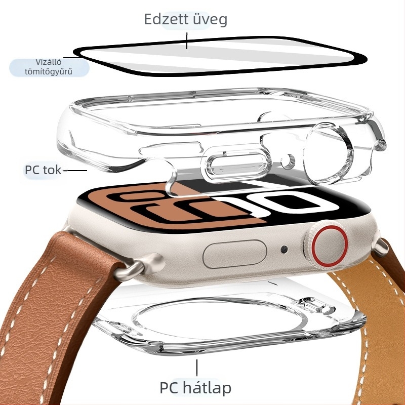 Apple Watchhoz mindent egyben vízálló védőtok integrált képernyővédő filmmel