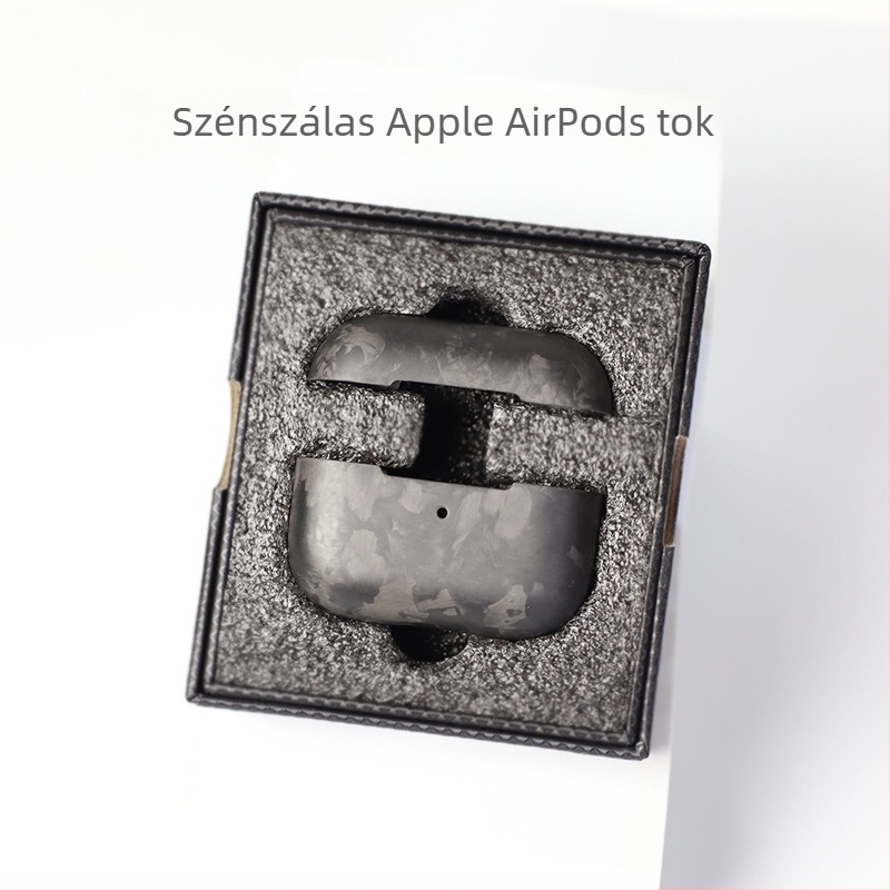 AirPods Pro 2. generáció és AirPods 3 védőtok, kemény héj, szénszálas kovácsolt, kézzel készített gyöngyök, testreszabás elérhető