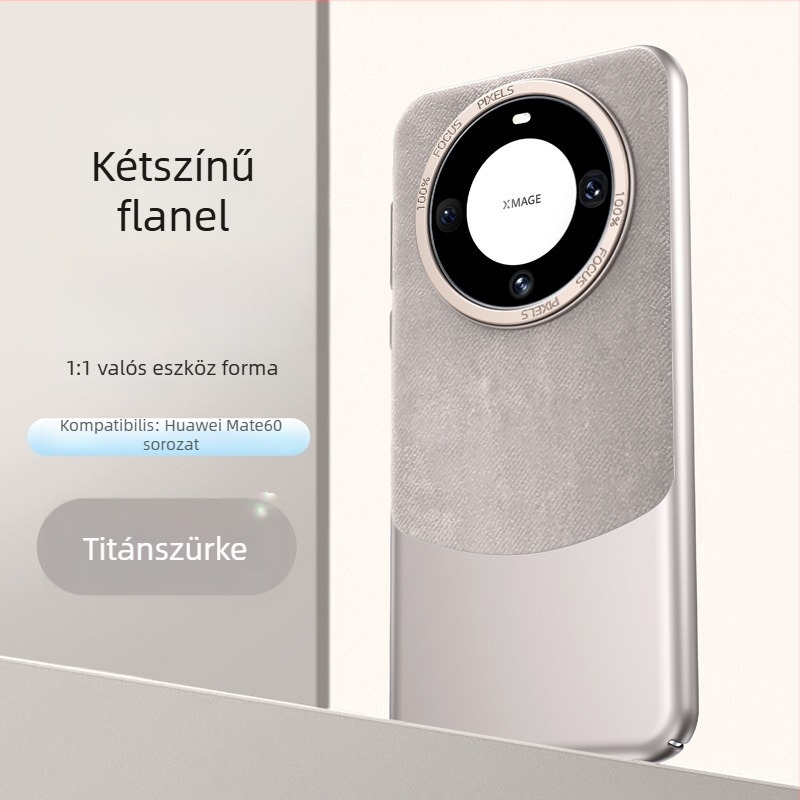 Huawei Pura70 Ultra / Mate60 Pro+ védőtok színblokkolt flanel anyaggal és mágneses záródással, ütésálló