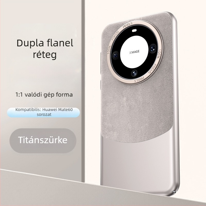 Huawei Pura70 Ultra / Mate60 Pro+ védőtok színblokkolt flanel anyaggal és mágneses záródással, ütésálló