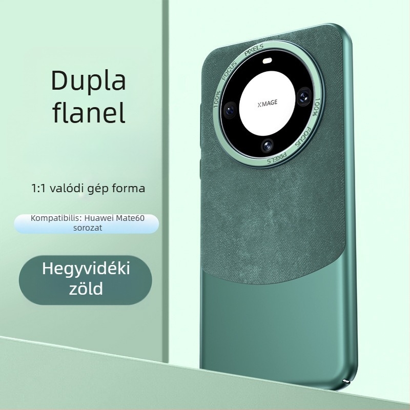 Huawei Pura70 Ultra / Mate60 Pro+ védőtok színblokkolt flanel anyaggal és mágneses záródással, ütésálló