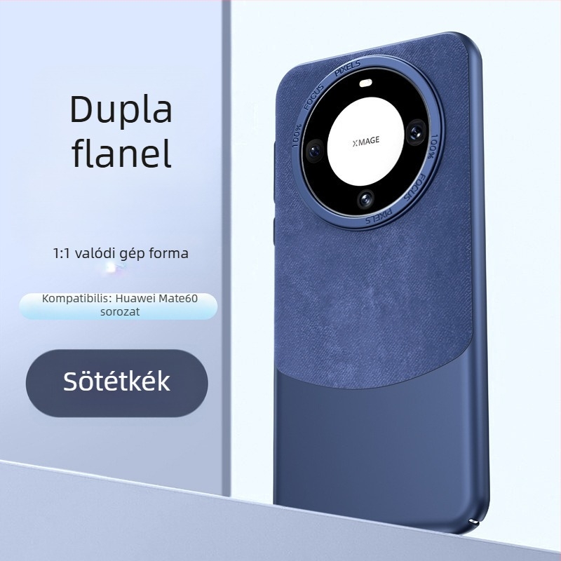 Huawei Pura70 Ultra / Mate60 Pro+ védőtok színblokkolt flanel anyaggal és mágneses záródással, ütésálló