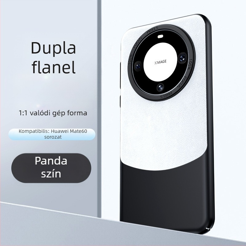 Huawei Pura70 Ultra / Mate60 Pro+ védőtok színblokkolt flanel anyaggal és mágneses záródással, ütésálló