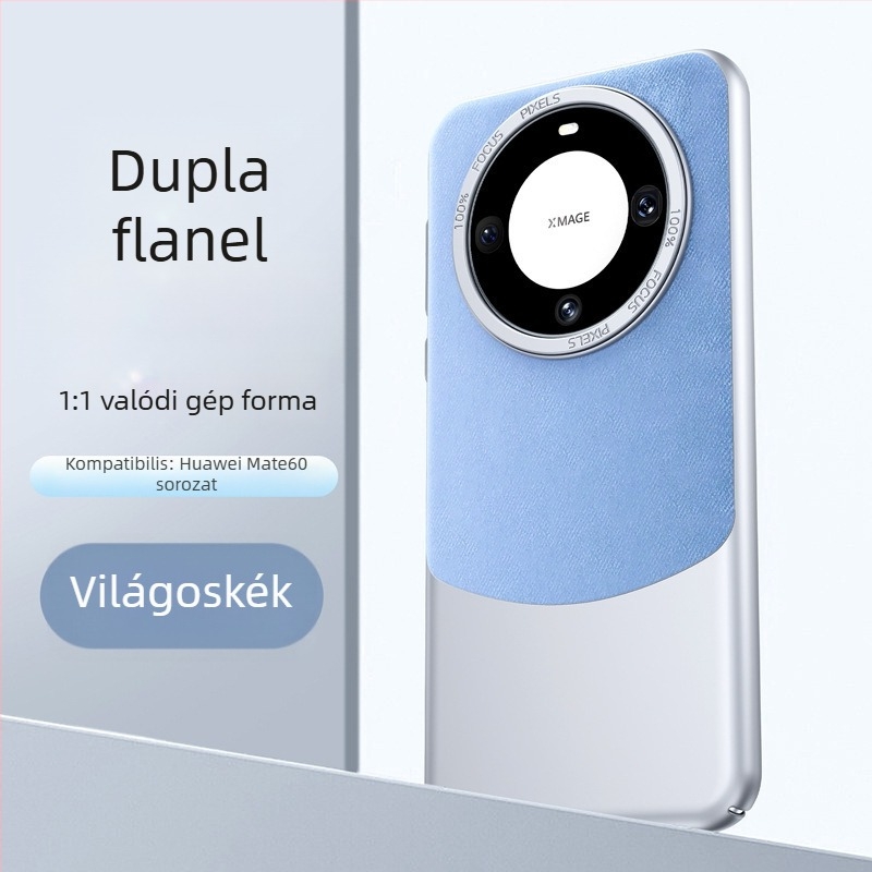 Huawei Pura70 Ultra / Mate60 Pro+ védőtok színblokkolt flanel anyaggal és mágneses záródással, ütésálló