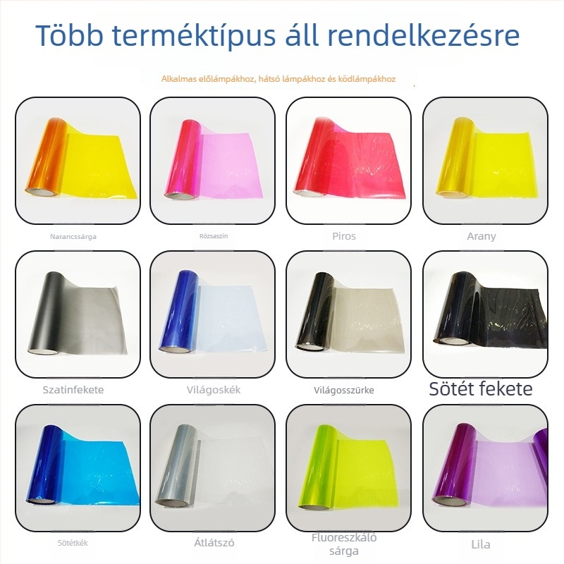 PVC fényszóró fólia – színváltó film, lámpa matricák, átlátszó mintázat, ragasztóval történő felhelyezés, márka Yiteng New Material