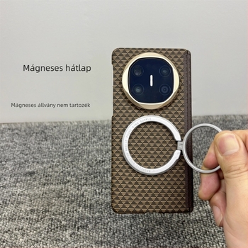 Huawei Mate X5-höz készült mágneses védőtok Kevlar mintázattal, X6 gyűjtemény, dupla középtengelyes csuklópánt, ultra vékony PC védőtok
