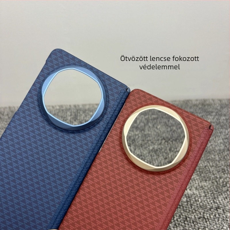 Huawei Mate X5-höz készült mágneses védőtok Kevlar mintázattal, X6 gyűjtemény, dupla középtengelyes csuklópánt, ultra vékony PC védőtok