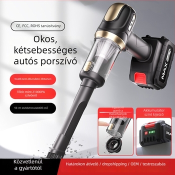 Vezeték nélküli autó porszívó – hordozható kézi modell erős szívással (20V, 120W, 20000 Pa, újratölthető, 5 m hosszú kábel)
