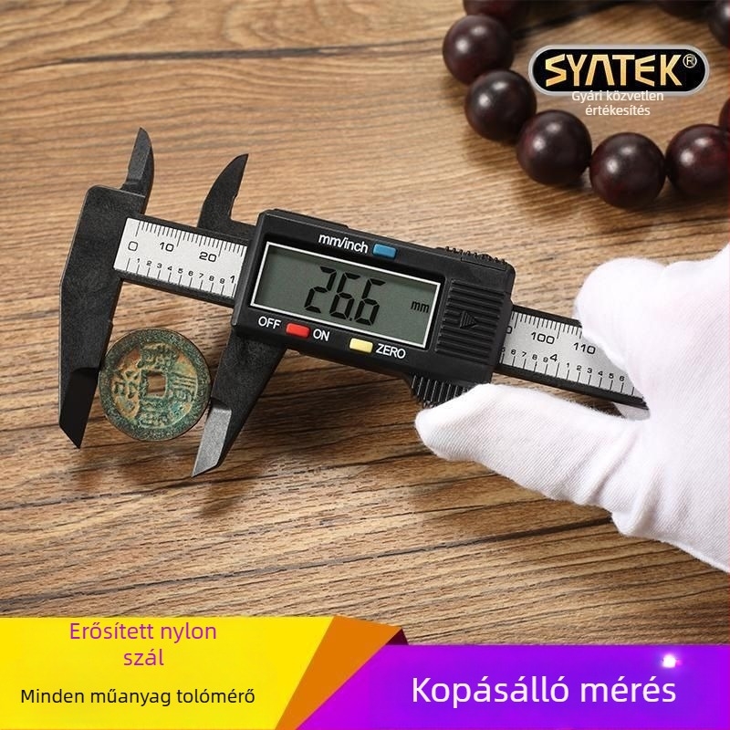 Háztartási digitális tolómérő, kiváló pontosság, kijelzővel