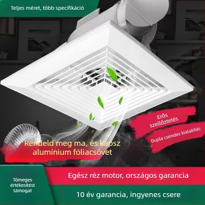 Mennyezeti kivitelű kivezető/szellőző ventilátor, modell Ddpqs0107, 220V, 1400W, mechanikus vezérlés