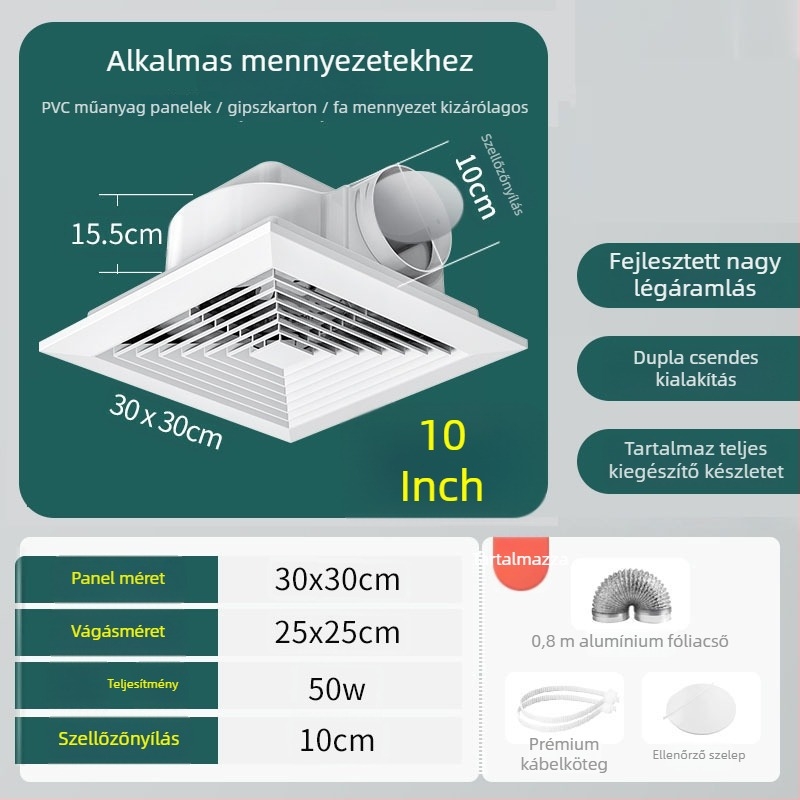 Mennyezeti kivitelű kivezető/szellőző ventilátor, modell Ddpqs0107, 220V, 1400W, mechanikus vezérlés