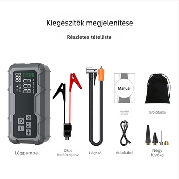 Autó indító beépített pumpával – 12V, 720A, 35 L/min, 80W, Digitális kijelző
