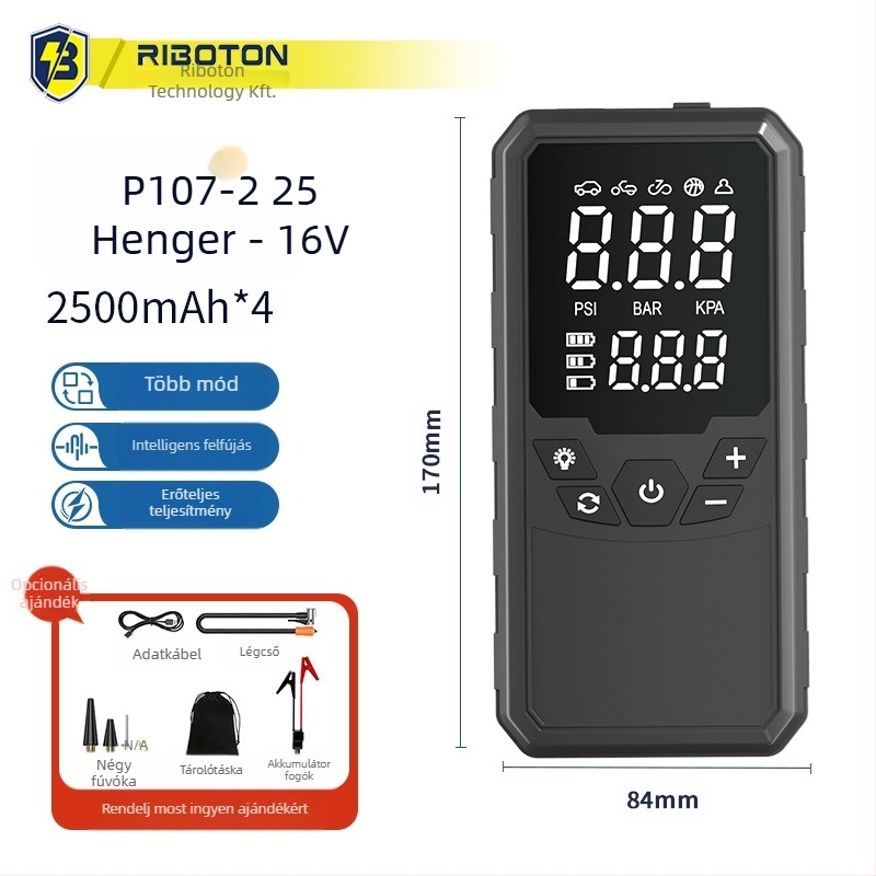 Autó indító beépített pumpával – 12V, 720A, 35 L/min, 80W, Digitális kijelző
