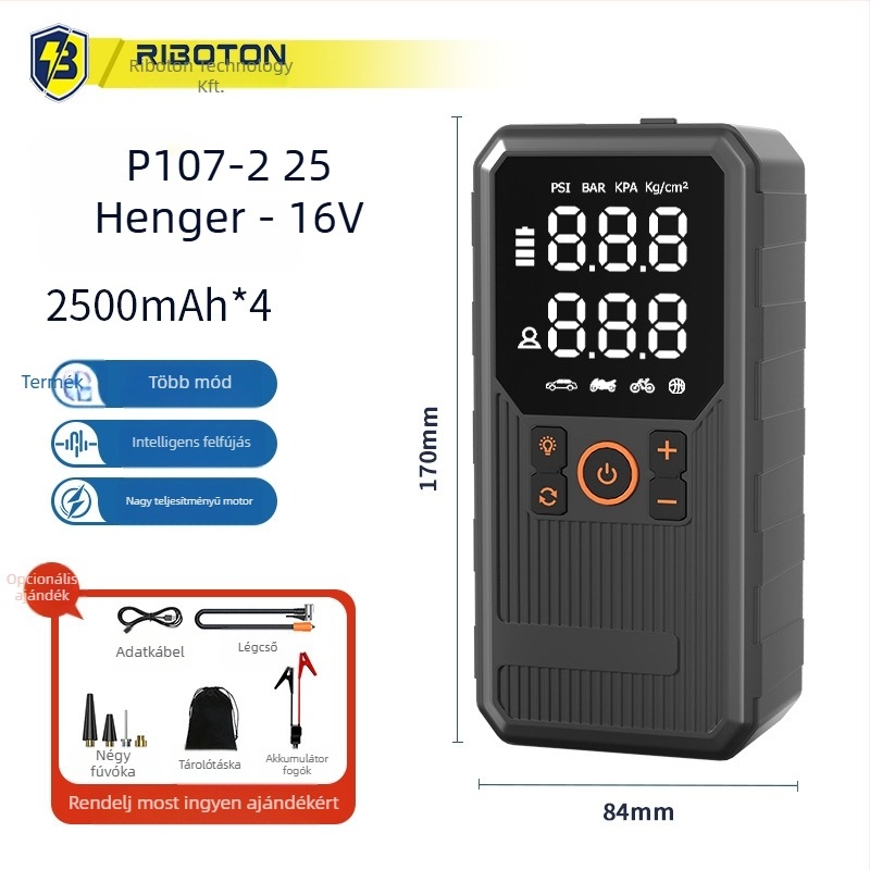 Autó indító beépített pumpával – 12V, 720A, 35 L/min, 80W, Digitális kijelző