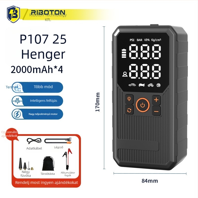 Autó indító beépített pumpával – 12V, 720A, 35 L/min, 80W, Digitális kijelző