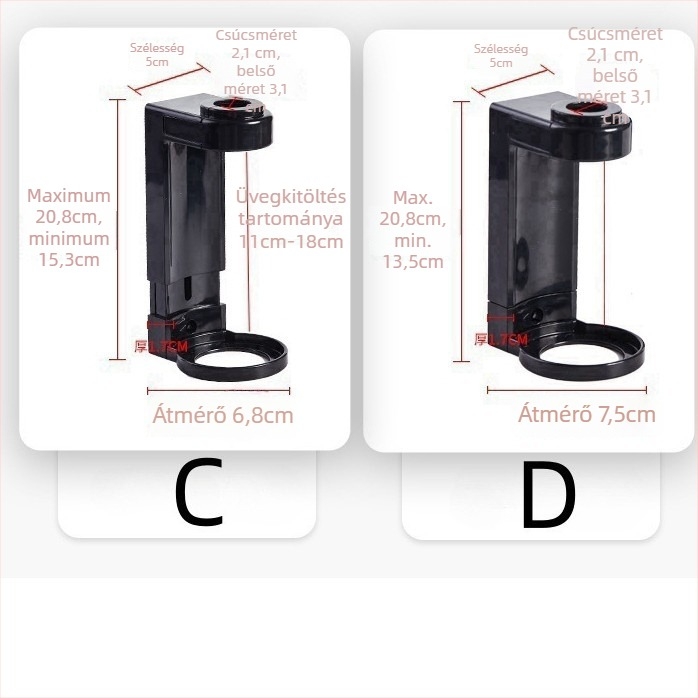 Oriental xindhi ABS univerzális tartó hotel sampon- és tusfürdőflakonokhoz, állítható akasztó, fúrás nélküli telepítés, modern minimalist stílus, tömeg 0,15 kg