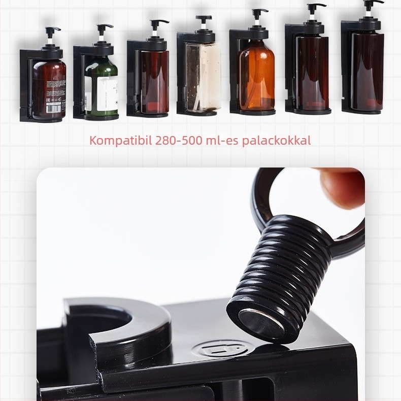 Oriental xindhi ABS univerzális tartó hotel sampon- és tusfürdőflakonokhoz, állítható akasztó, fúrás nélküli telepítés, modern minimalist stílus, tömeg 0,15 kg