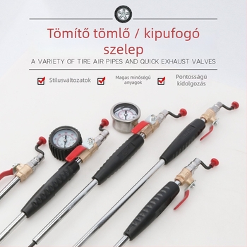 Kétfejű levegőcső a teherautó gumikhoz – gyors felfúvó eszköz manométerrel, Mussen Hall, auto javítás, 0,4 kg