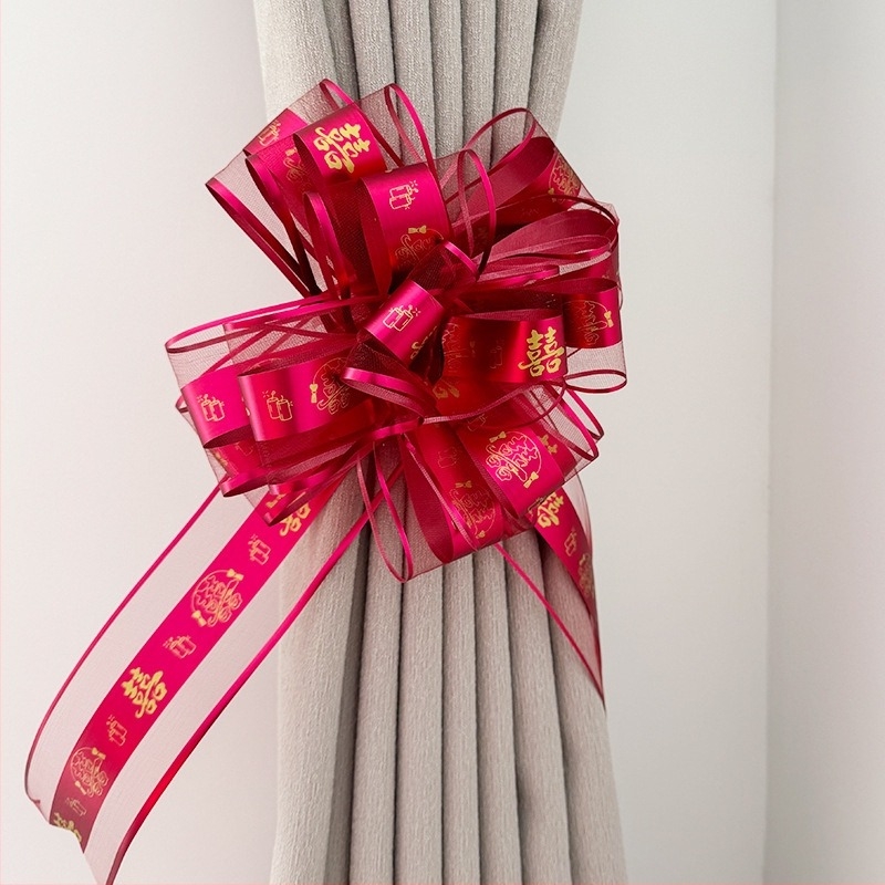 Esküvői autódekoráció – kézi girland a visszapillantó tükörhöz és az ajtókilincsekhez (Anyag: Snow gauze; Csomagolás: OPP zacskó; Esküvőre; Egyéb esküvői kellékek)