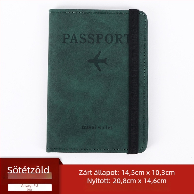 Útlevél tartó és dokumentum szervező - PU hordozható utazótáska SIM-kártya rekesszel, uniszex, kopásálló
