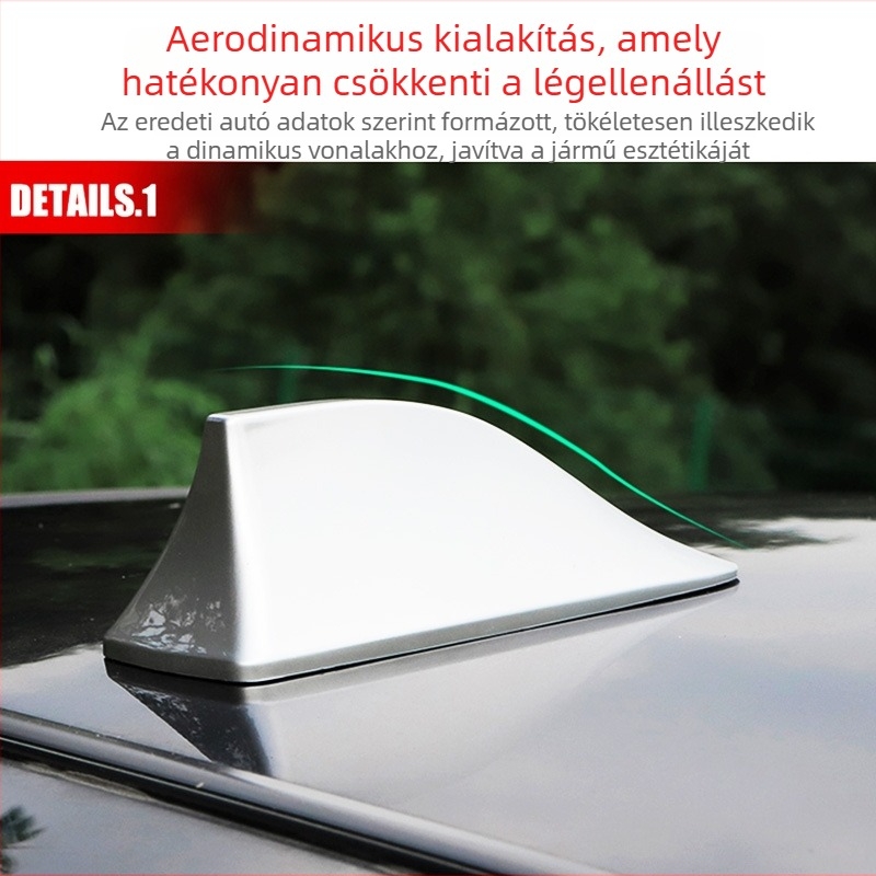 Cápafejes autóantenna rádióhoz; Szerelés: ragasztós; Feszültség: 12V; Áram: 12A; Élettartam: 999999