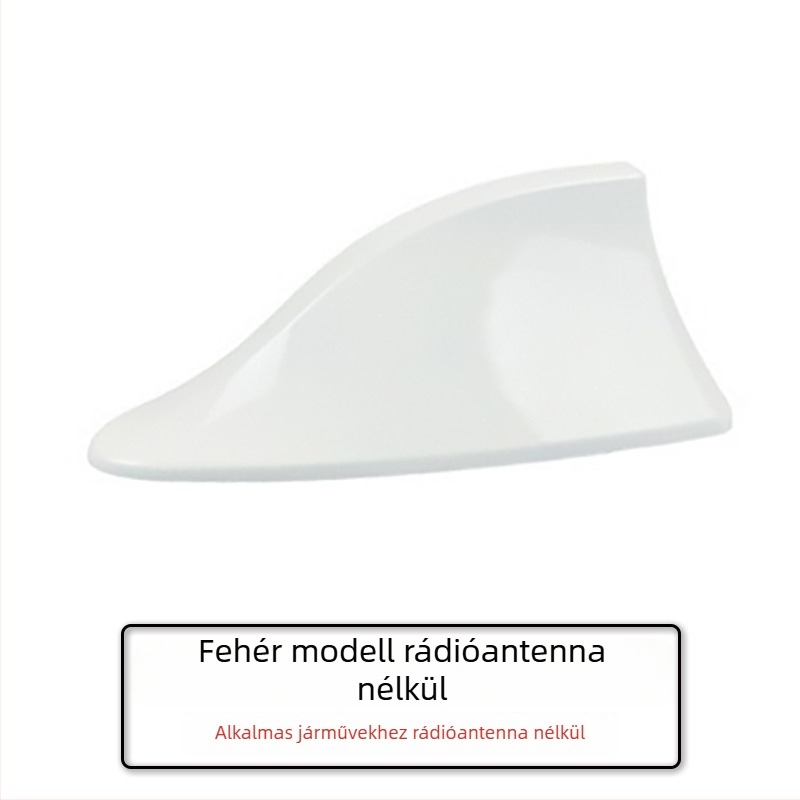 Cápafejes autóantenna rádióhoz; Szerelés: ragasztós; Feszültség: 12V; Áram: 12A; Élettartam: 999999