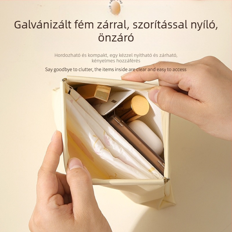 PU adatkábeltároló táska, többfunkciós utazási szervező kozmetikumokkal, apró dolgokkal és postai képeslapokkal
