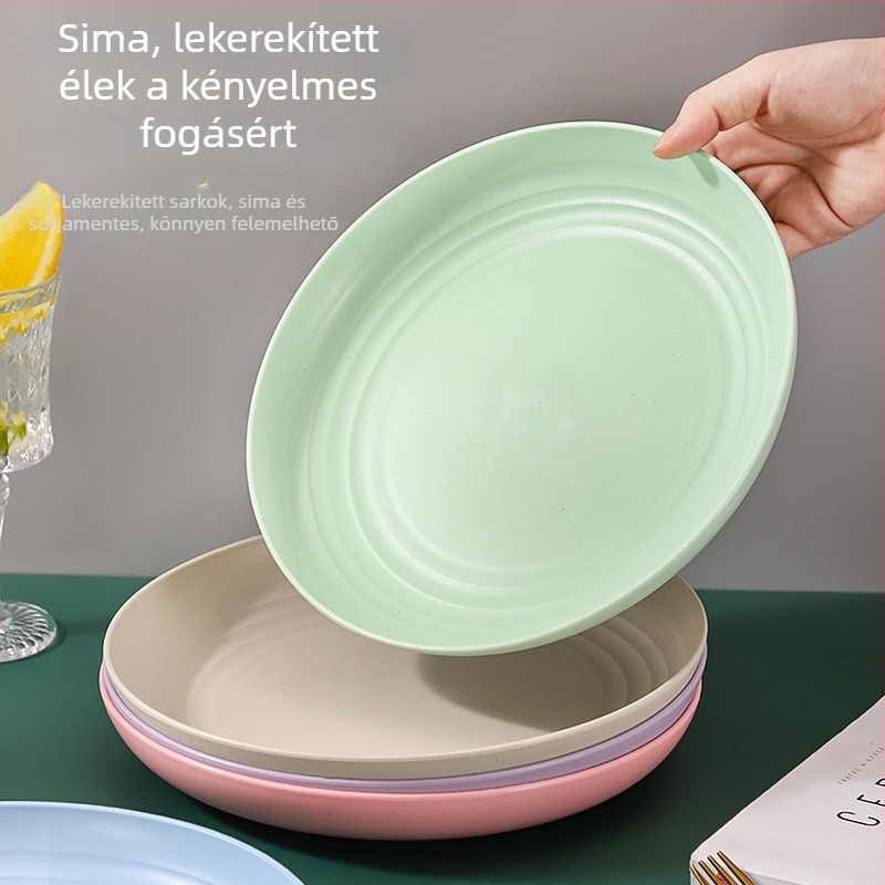Skandináv kör alakú tálak búzaszálból – étkészlet, gyümölcstál és reggeliző tál
