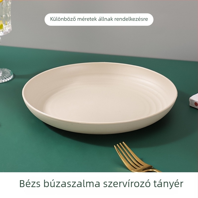 Skandináv kör alakú tálak búzaszálból – étkészlet, gyümölcstál és reggeliző tál
