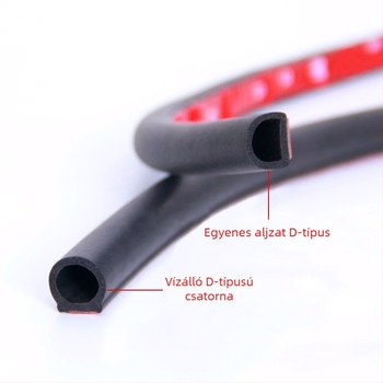 Autó ajtó tömítőszalag, gumi alapanyagból, öt- és hatlyukos dizájn, hangszigetelés és vízálló, különböző modellekhez