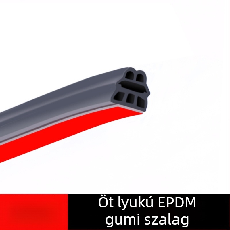Autó ajtó tömítőszalag, gumi alapanyagból, öt- és hatlyukos dizájn, hangszigetelés és vízálló, különböző modellekhez