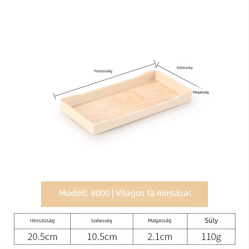Rectangular műanyag tálca hotelszobákhoz, melamin, csíkos minta, retro stílus, magas hőmérsékletű decal felület