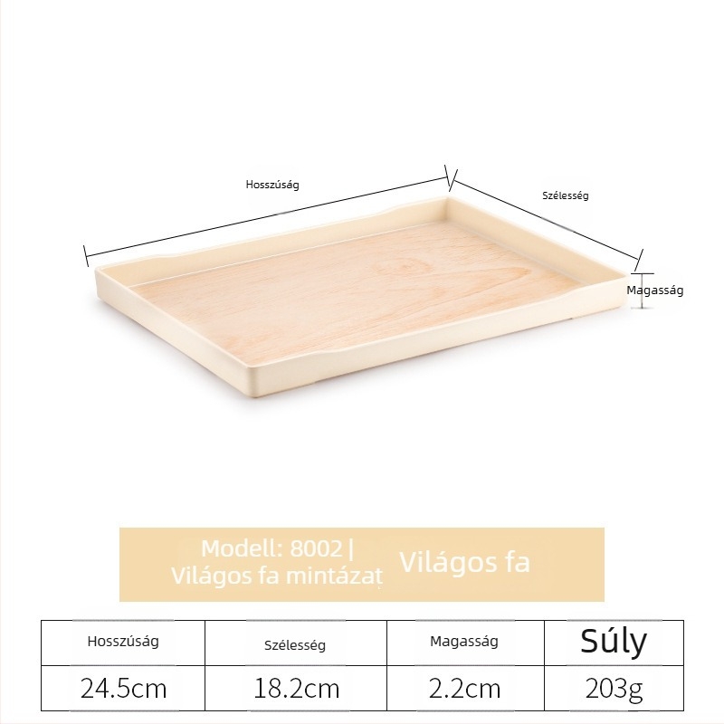 Rectangular műanyag tálca hotelszobákhoz, melamin, csíkos minta, retro stílus, magas hőmérsékletű decal felület