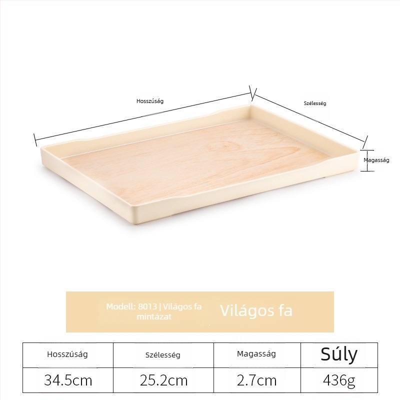 Rectangular műanyag tálca hotelszobákhoz, melamin, csíkos minta, retro stílus, magas hőmérsékletű decal felület