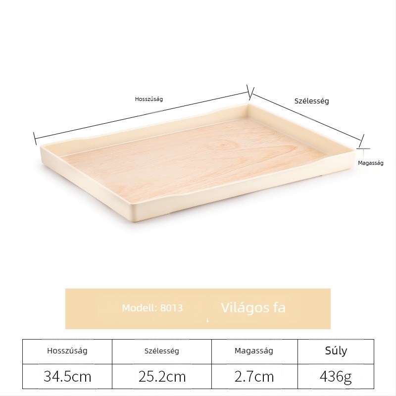 Rectangular műanyag tálca hotelszobákhoz, melamin, csíkos minta, retro stílus, magas hőmérsékletű decal felület