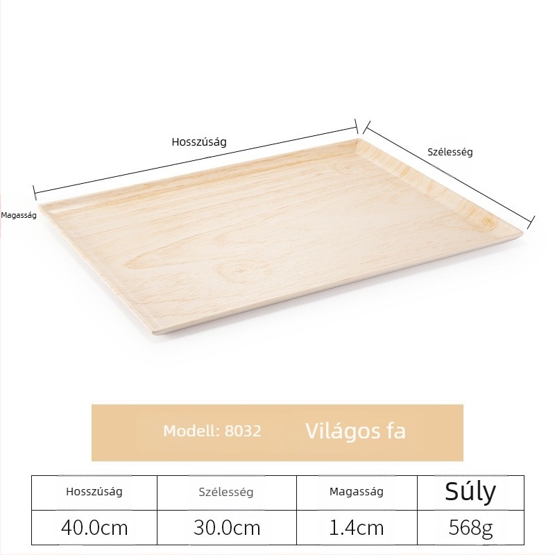 Rectangular műanyag tálca hotelszobákhoz, melamin, csíkos minta, retro stílus, magas hőmérsékletű decal felület