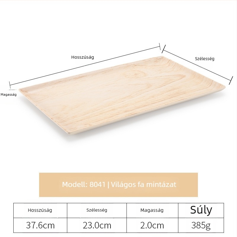 Rectangular műanyag tálca hotelszobákhoz, melamin, csíkos minta, retro stílus, magas hőmérsékletű decal felület