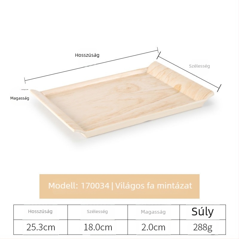Rectangular műanyag tálca hotelszobákhoz, melamin, csíkos minta, retro stílus, magas hőmérsékletű decal felület