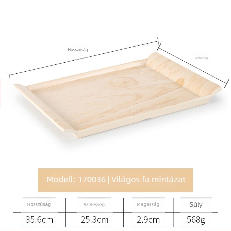 Rectangular műanyag tálca hotelszobákhoz, melamin, csíkos minta, retro stílus, magas hőmérsékletű decal felület