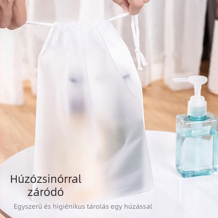 Utazó tároló táska vízálló húzózsinóros tok, porvédett szervező utazásokhoz, smink, konyha, íróasztal, hálószoba