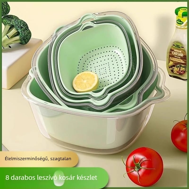 Kétszintes zöldségmosó medence (anyag: selyemvirág; termékkategória: gyümölcstál; stílus: modern egyszerű; minőség: első osztályú termék)