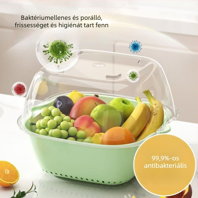 Kétszintes zöldségmosó medence (anyag: selyemvirág; termékkategória: gyümölcstál; stílus: modern egyszerű; minőség: első osztályú termék)