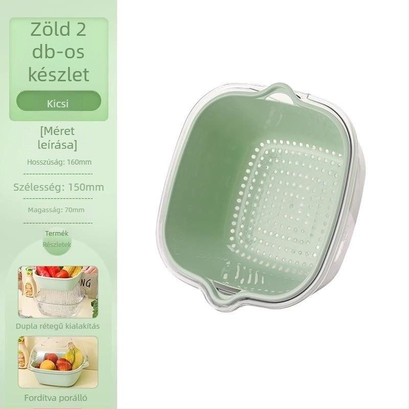 Kétszintes zöldségmosó medence (anyag: selyemvirág; termékkategória: gyümölcstál; stílus: modern egyszerű; minőség: első osztályú termék)
