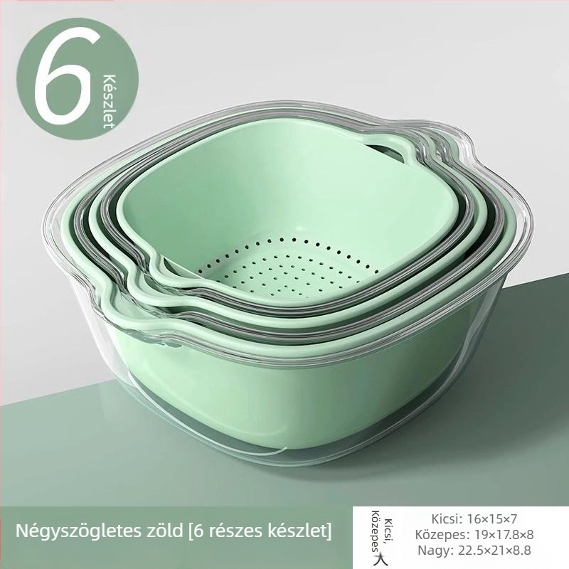 Kétszintes zöldségmosó medence (anyag: selyemvirág; termékkategória: gyümölcstál; stílus: modern egyszerű; minőség: első osztályú termék)